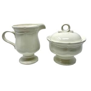 Mikasa French Countryside Sugar Bowl With Lid and Creamer French Kitchen Decor